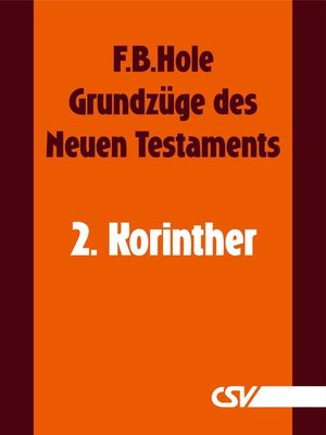 cover image of Grundzüge des Neuen Testaments--2. Korinther